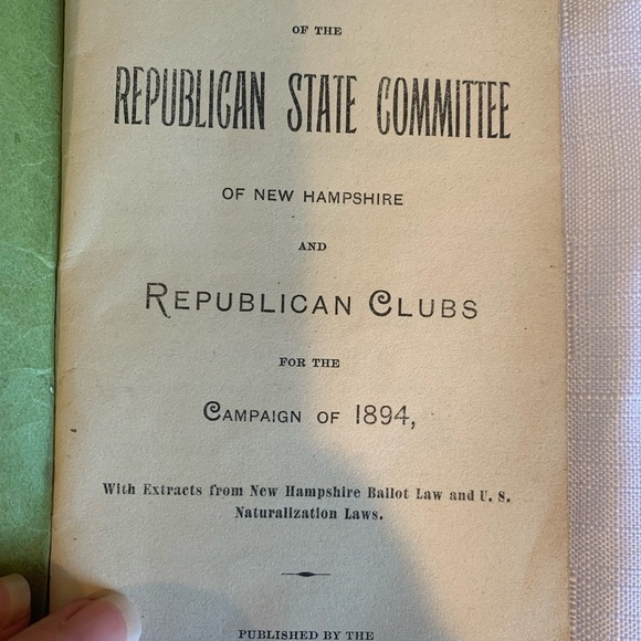 Antique New Hampshire Republican Booklet - Picture 5 of 9